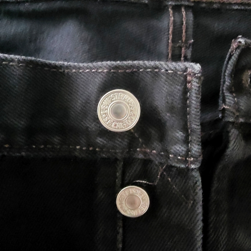 Levi's 501 Original Straight Leg Button  Fly Black Jeans  Size ( 37.5" ×27") - Picture 8 of 15